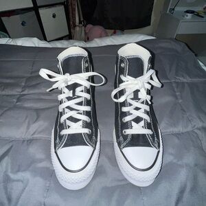 HighTop platform Converse:Black w/Pink&Blue detail,Size 4 in Kids 5.5 in Women’s